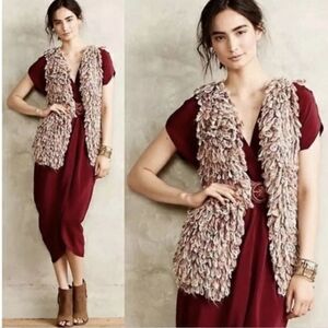 Anthropologie hand knit by dollie loop knit vest one size